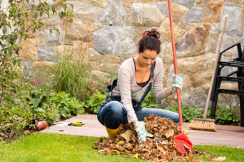 raking leaves