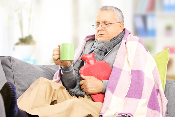 image of a man with a broken furnace