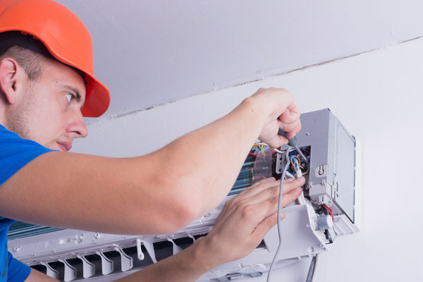 image of a ductless mini-split installation