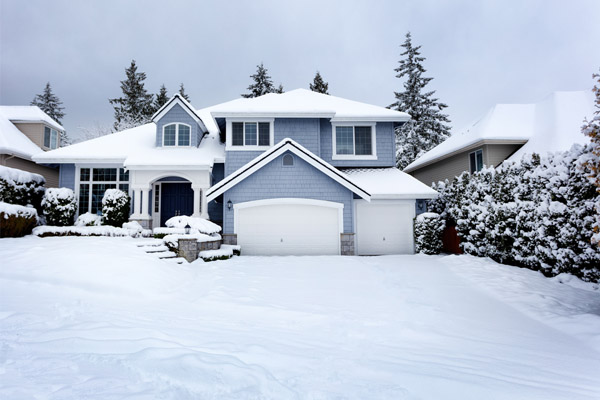 house in winter waiting for an oil delivery