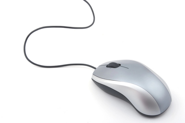 wired computer mouse depicting clicking sounds