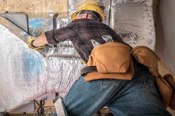 image of hvac ductwork installation by an hvac contractor