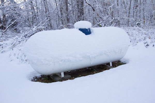 image a home propane tank in the snow depicting does propane freeze