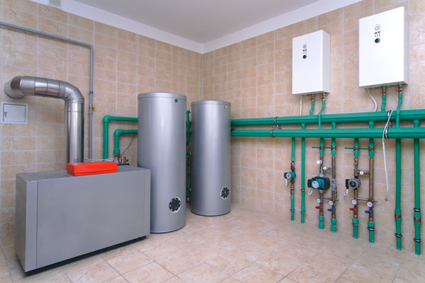 image of a residential boiler room