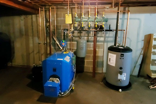 image of a buderus oil boiler installation