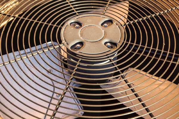 air conditioner condenser fan closeup