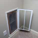 removing dirty HVAC filter for home central air conditioning system