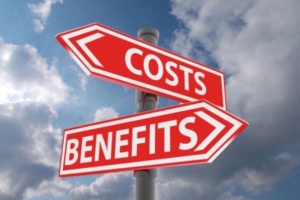 costs benefits road sign depicting ductless air conditioning system