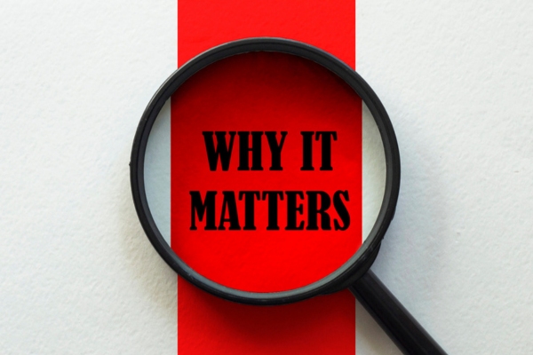 Why it matters written on a red strip of paper highlighted by a magnifying glass depicting heating oil additives