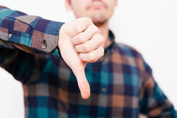 image of thumbs down gesture depicting diy furnace repair