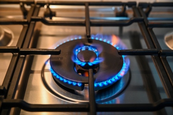 close-up of stove fire from a propane stove