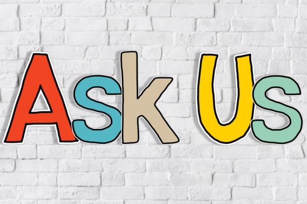 Ask Us spelled using cutout letters depicting common questions about Air Conditioner Repair Vs Replace