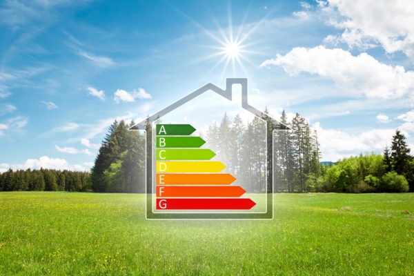 Energy efficiency meter with nature as background depicting Understanding BTUs & AFUE Ratings