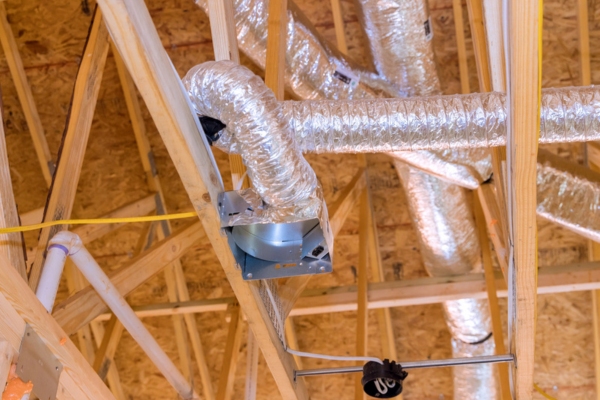 clean ductwork installation space