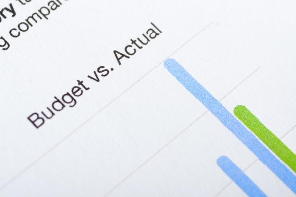 budget vs actual graph on paper depicting Forecast Winter Heating Oil Expenses