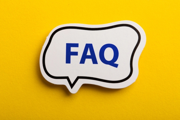 FAQ inside a speech bubble on yellow background depicting HVAC Air Filter Replacement questions