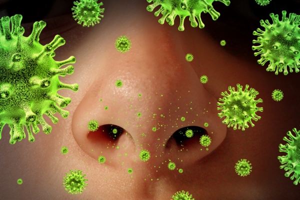 nose with virus and airborne particles depicting HVAC Air Filter Replacement