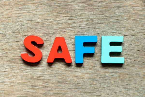 SAFE spelled using colorful 3D wood letters depicting Air Conditioner Operation