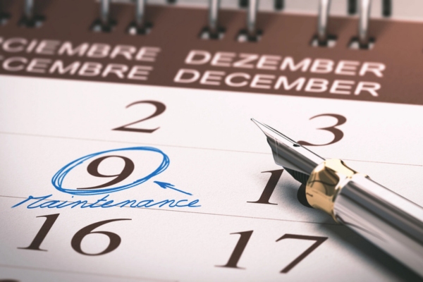 maintenance written on a calendar depicting AC maintenance