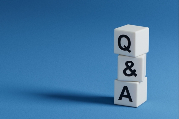 Q & A spelled using white letter dice depicting Affordable Heating Oil FAQs