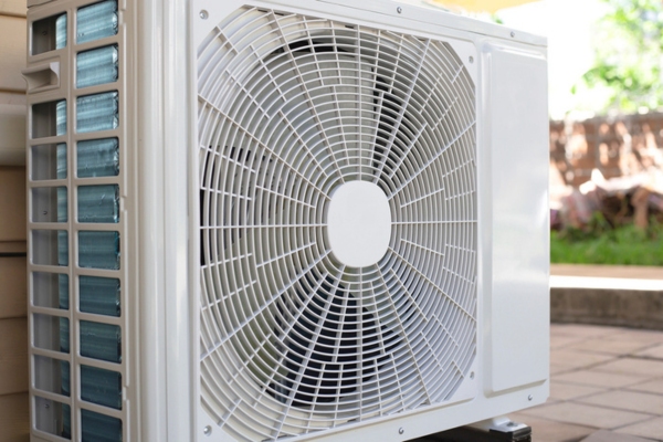 close up of an air conditioner outdoor unit
