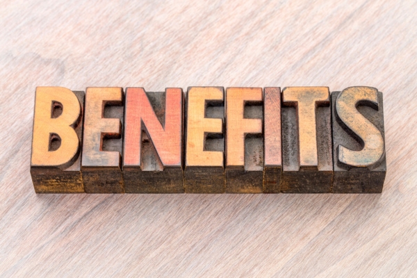 BENEFITS spelled using wooden letterpress depicting Smarter HVAC Technology